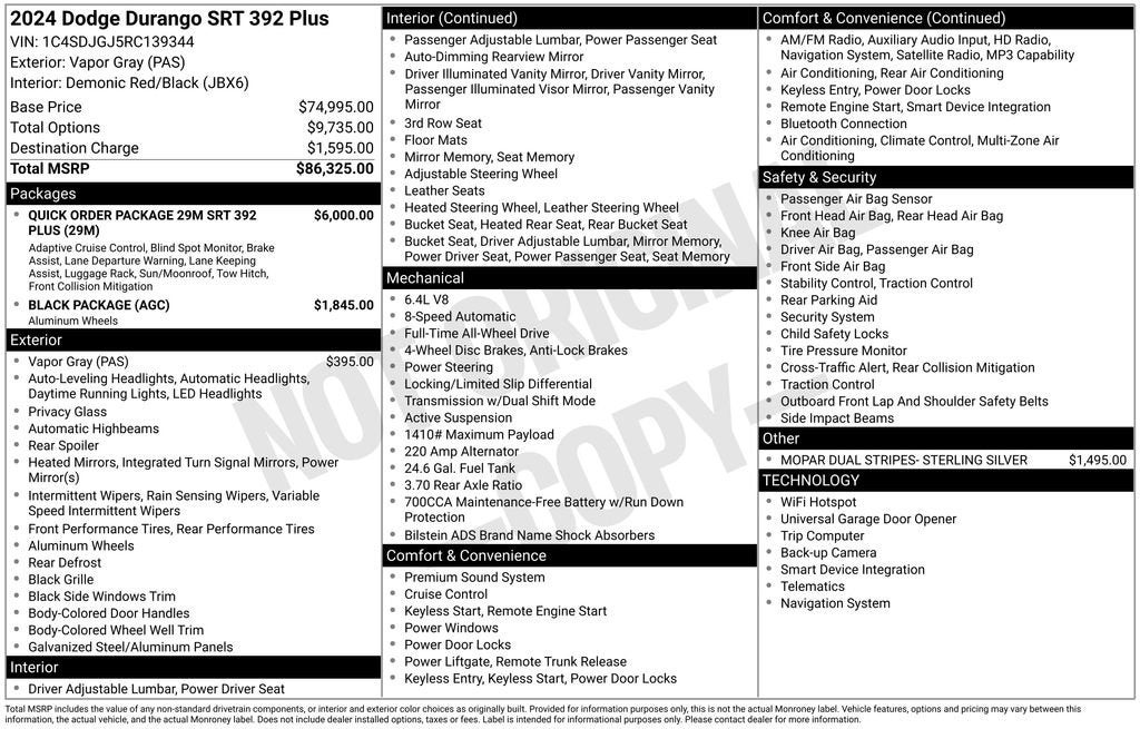 2024 Dodge Durango SRT 392 Plus