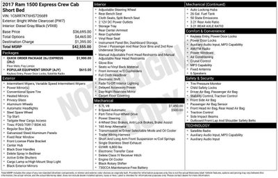 2017 RAM 1500 Express Crew Cab 4x4 5'7" Box