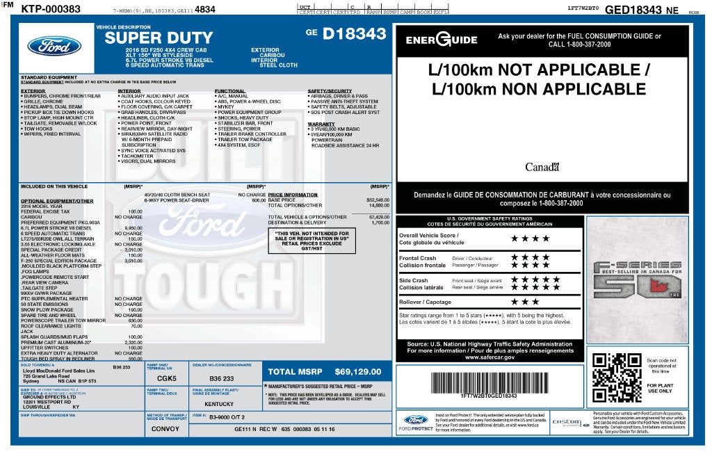 2016 Ford Super Duty F-250 SRW Lariat