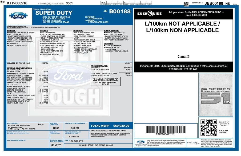 2018 Ford Super Duty F-350 SRW XL