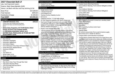 2027 Chevrolet Bolt LT