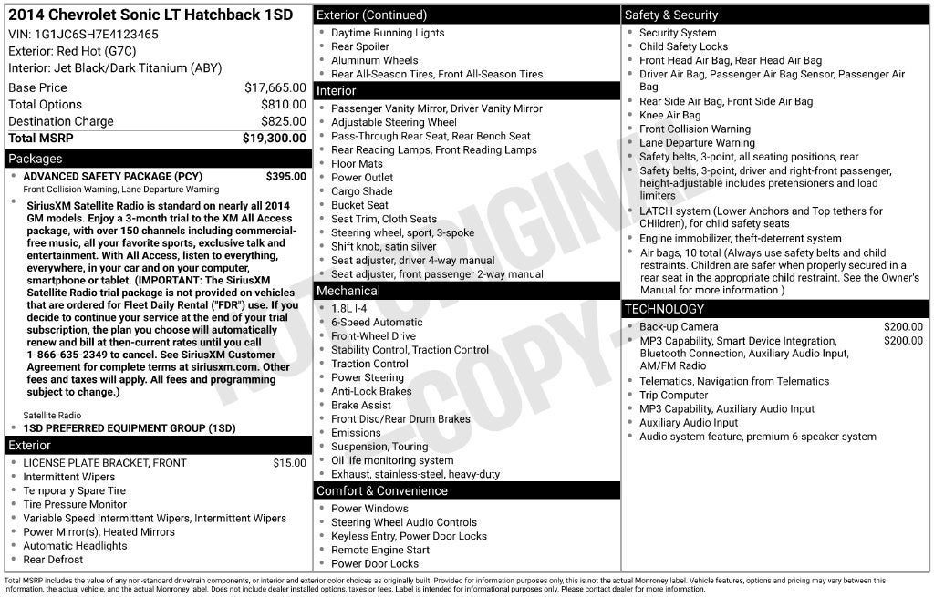 2014 Chevrolet Sonic LT