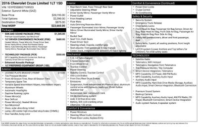 2016 Chevrolet Cruze Limited LT