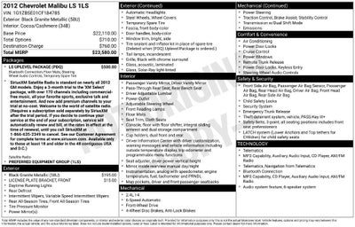 2012 Chevrolet Malibu LS w/1LS