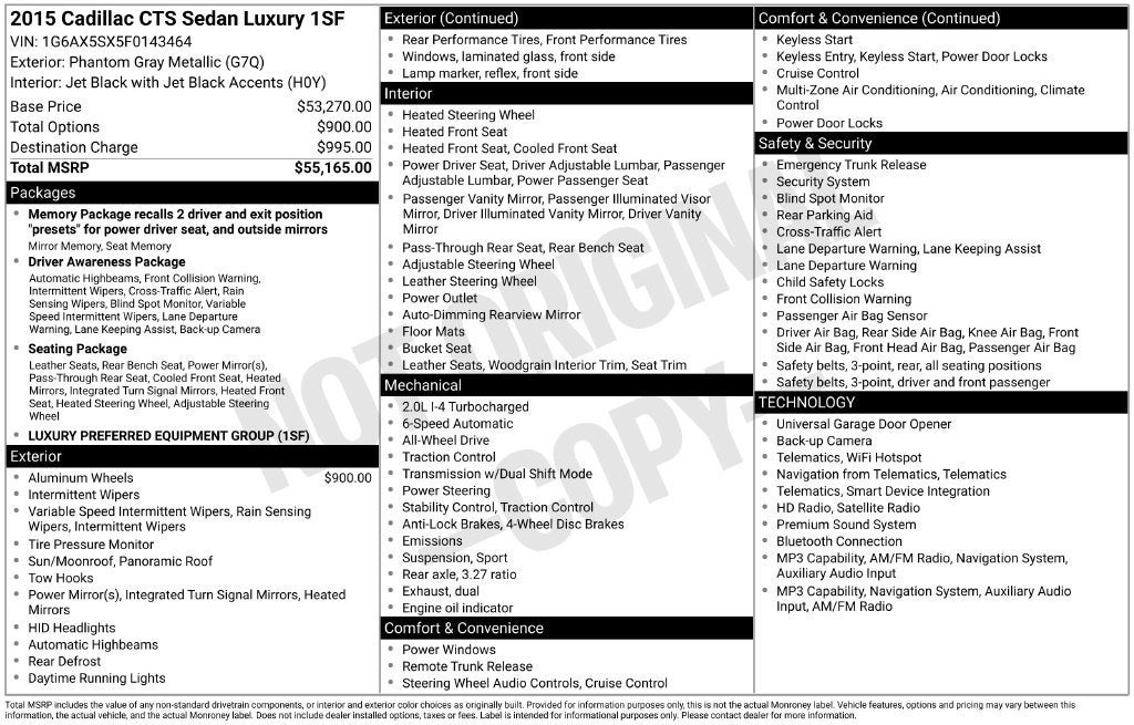 2015 Cadillac CTS Luxury AWD
