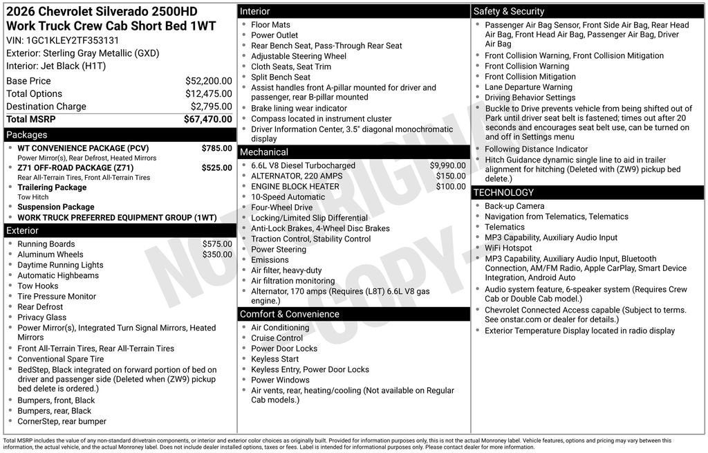 2026 Chevrolet Silverado 2500 HD WT