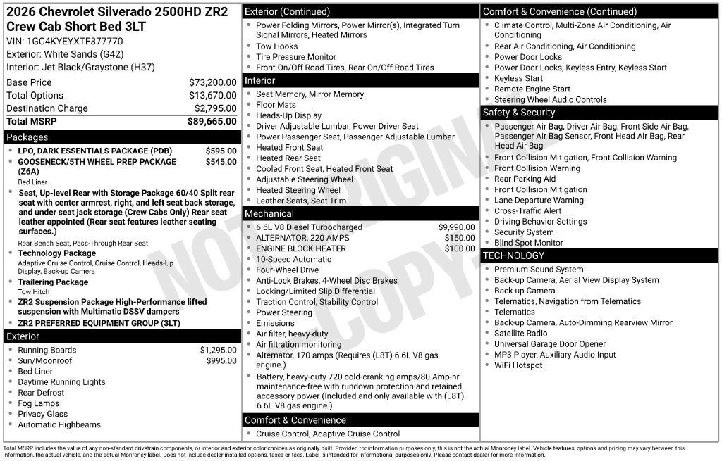 2026 Chevrolet Silverado 2500 HD ZR2