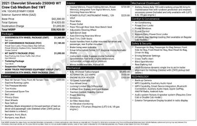 2021 Chevrolet Silverado 2500 HD Work Truck