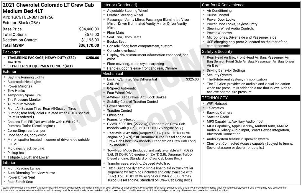 2021 Chevrolet Colorado 4WD LT