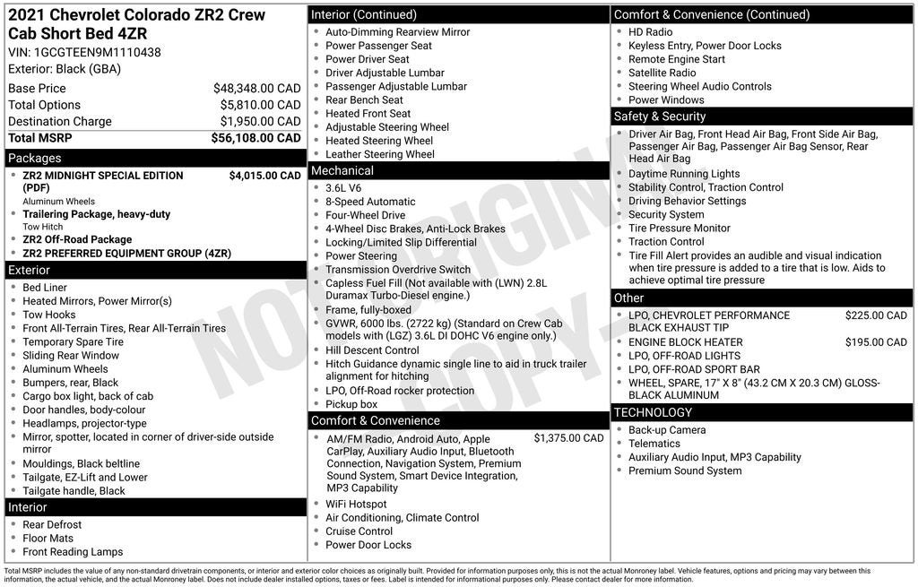2021 Chevrolet Colorado 4WD ZR2