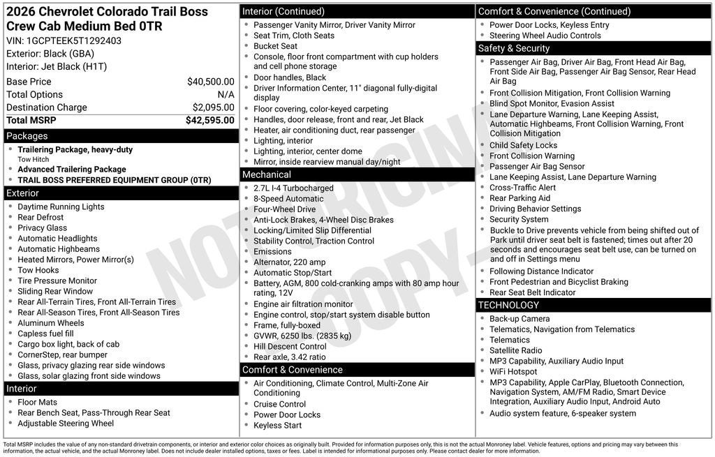 2026 Chevrolet Colorado Trail Boss