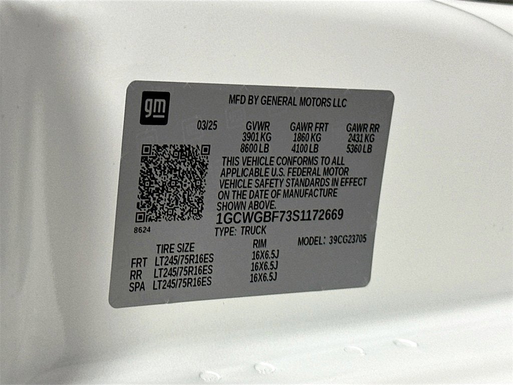 2025 Chevrolet Express Cargo 2500 WT