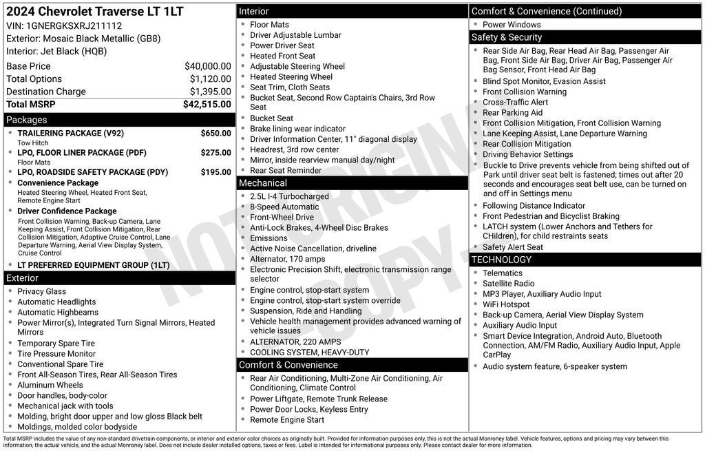 2024 Chevrolet Traverse LT