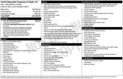 2018 Chevrolet Traverse LT Cloth