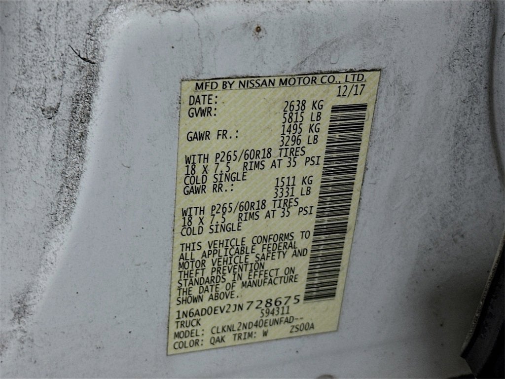 2018 Nissan Frontier SV V6