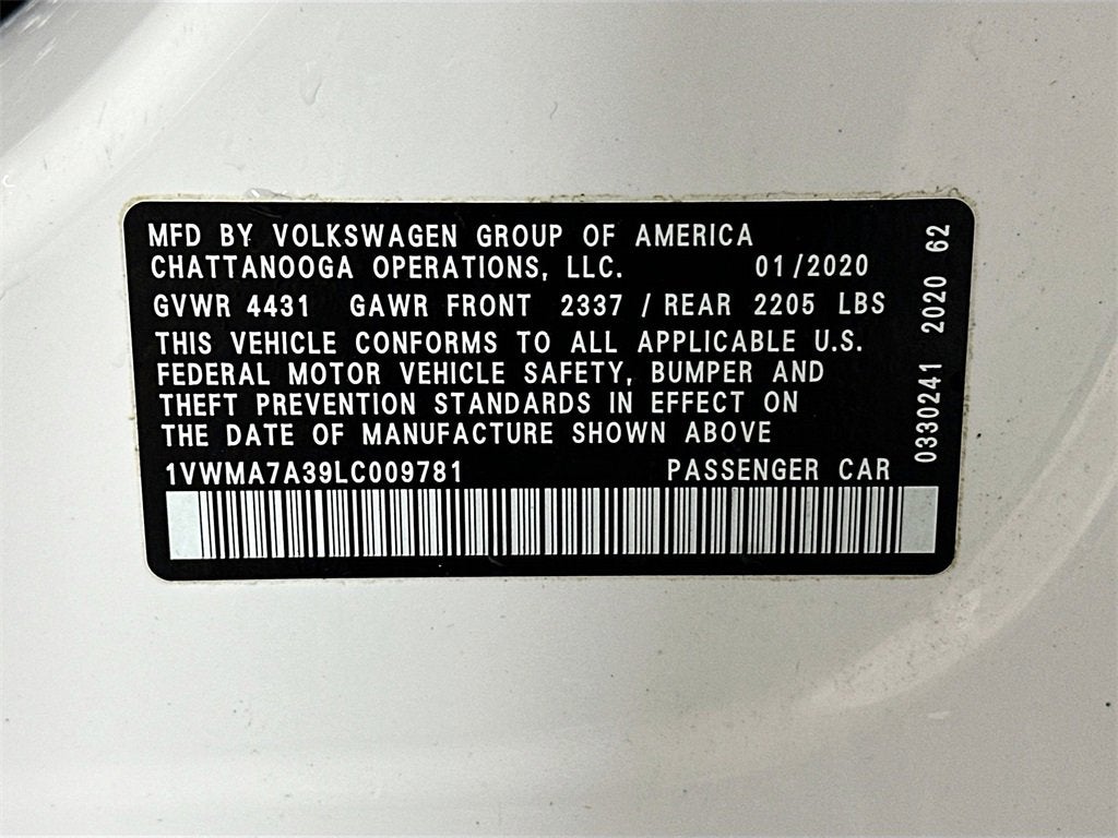 2020 Volkswagen Passat 2.0T R-Line