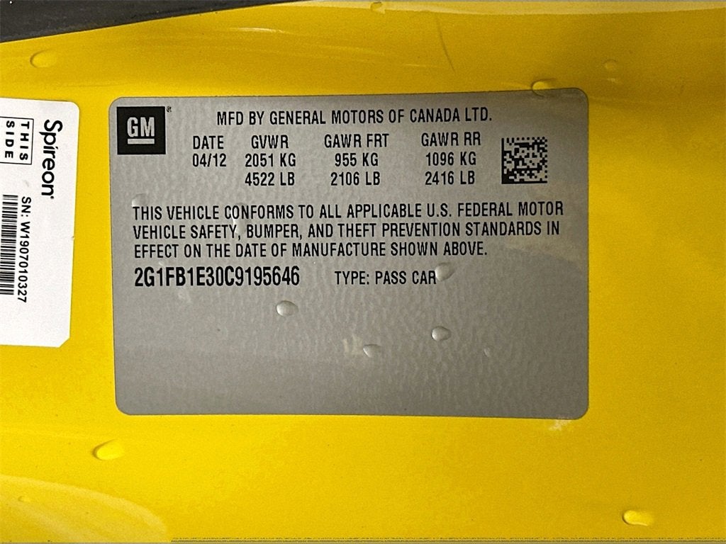 2012 Chevrolet Camaro 1LT