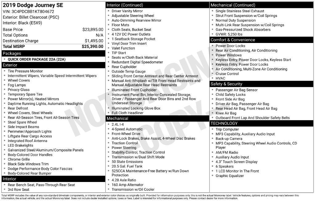 2019 Dodge Journey SE