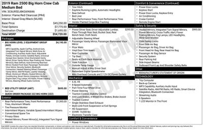 2019 RAM 2500 Big Horn Crew Cab 4x4 6'4" Box