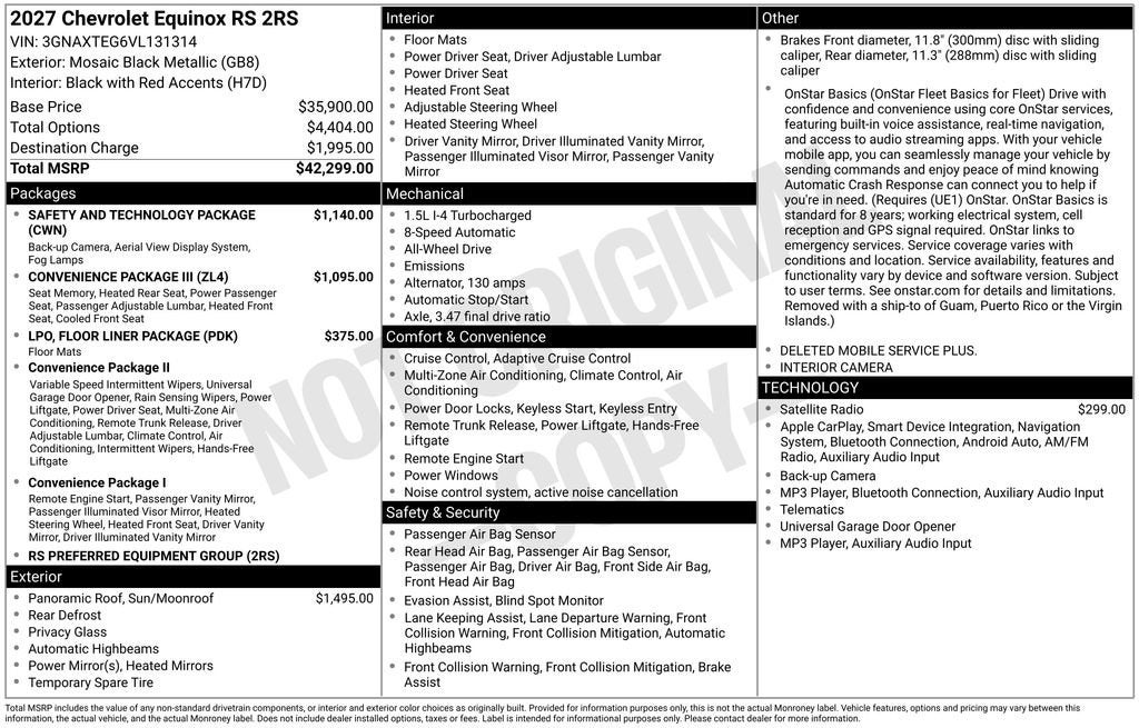2027 Chevrolet Equinox RS