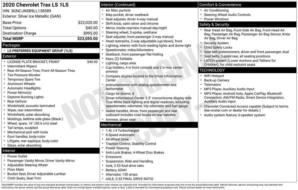 2020 Chevrolet Trax LS