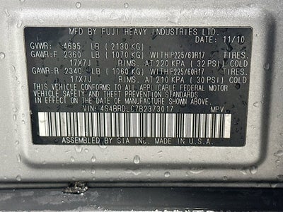 2011 Subaru Outback 3.6R Limited Pwr Moon/Nav