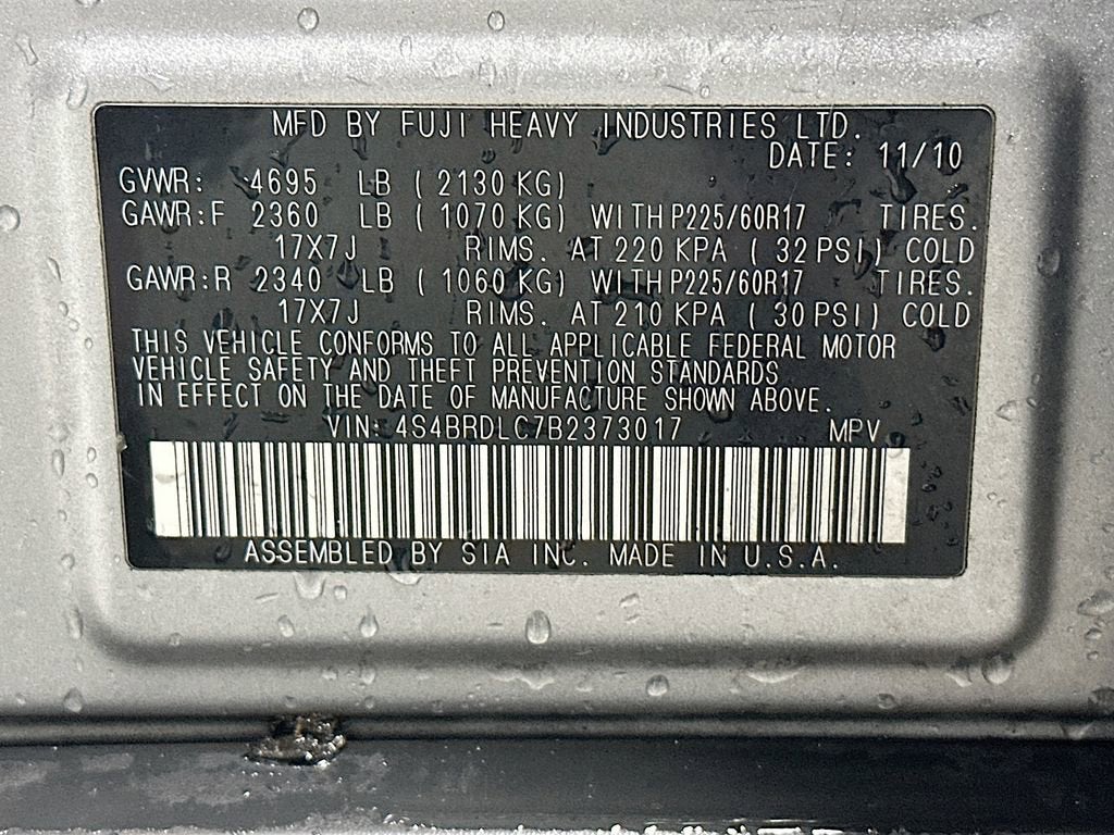 2011 Subaru Outback 3.6R Limited Pwr Moon/Nav