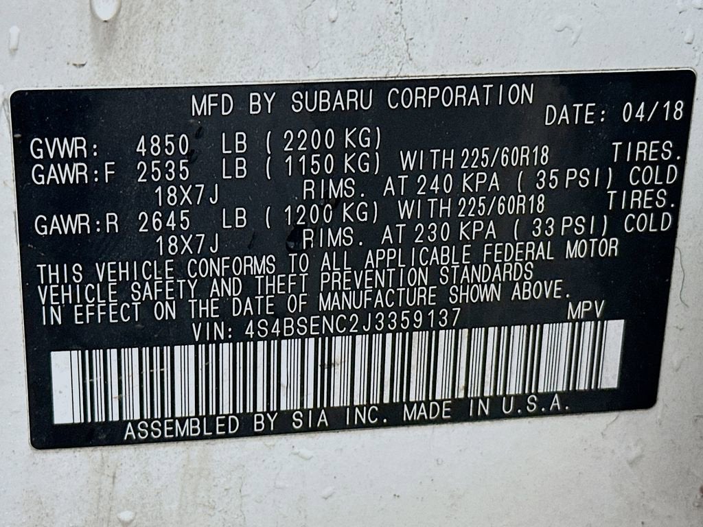 2018 Subaru Outback Limited