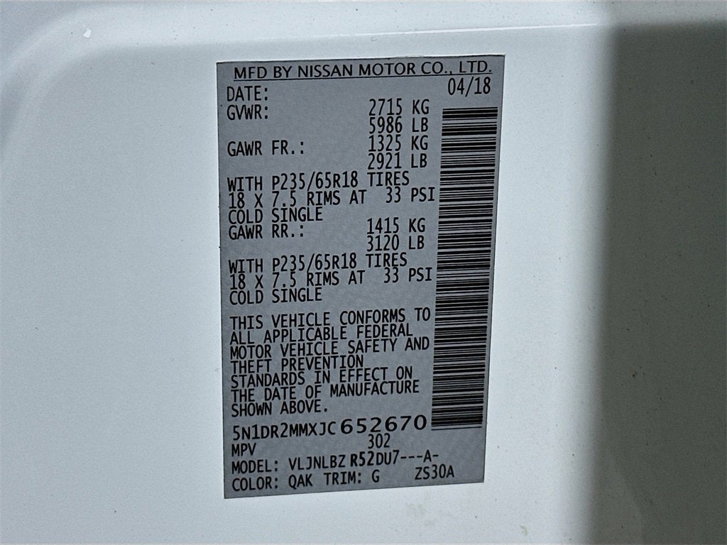 2018 Nissan Pathfinder S