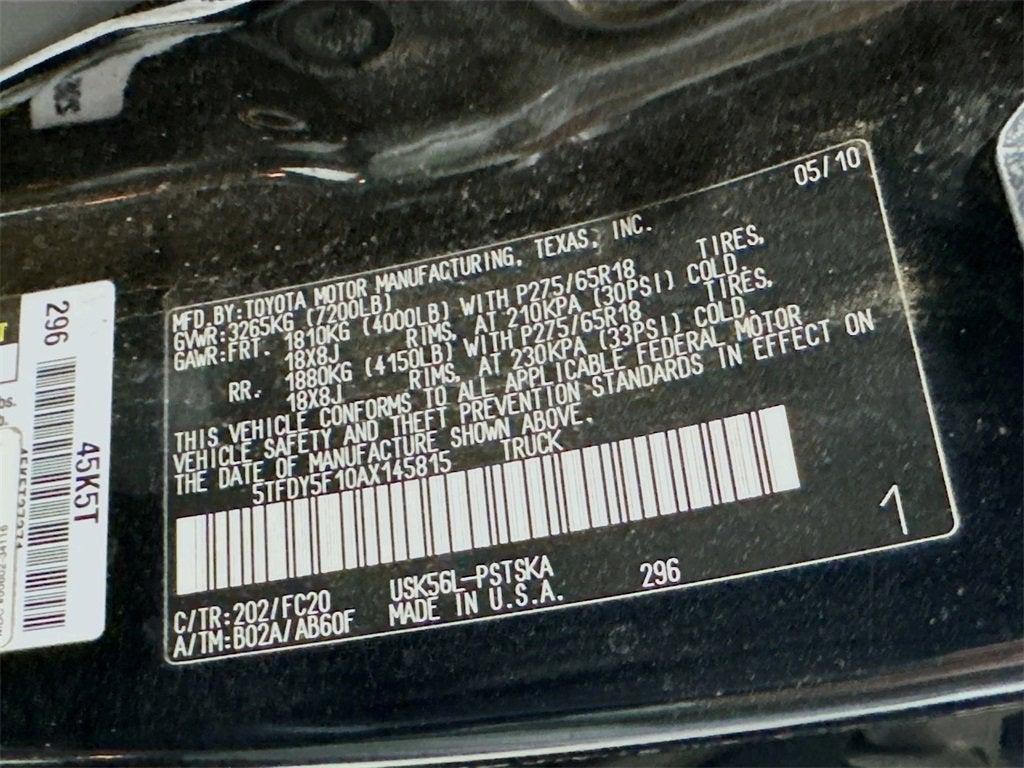2010 Toyota Tundra 4WD Truck Base