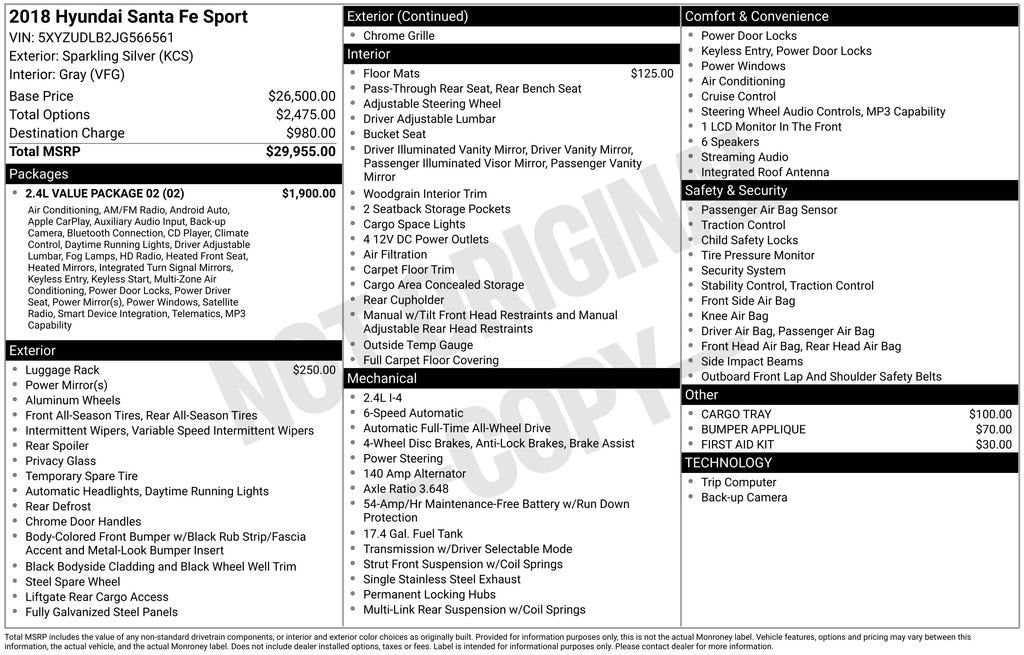 2018 Hyundai Santa Fe Sport 2.4L