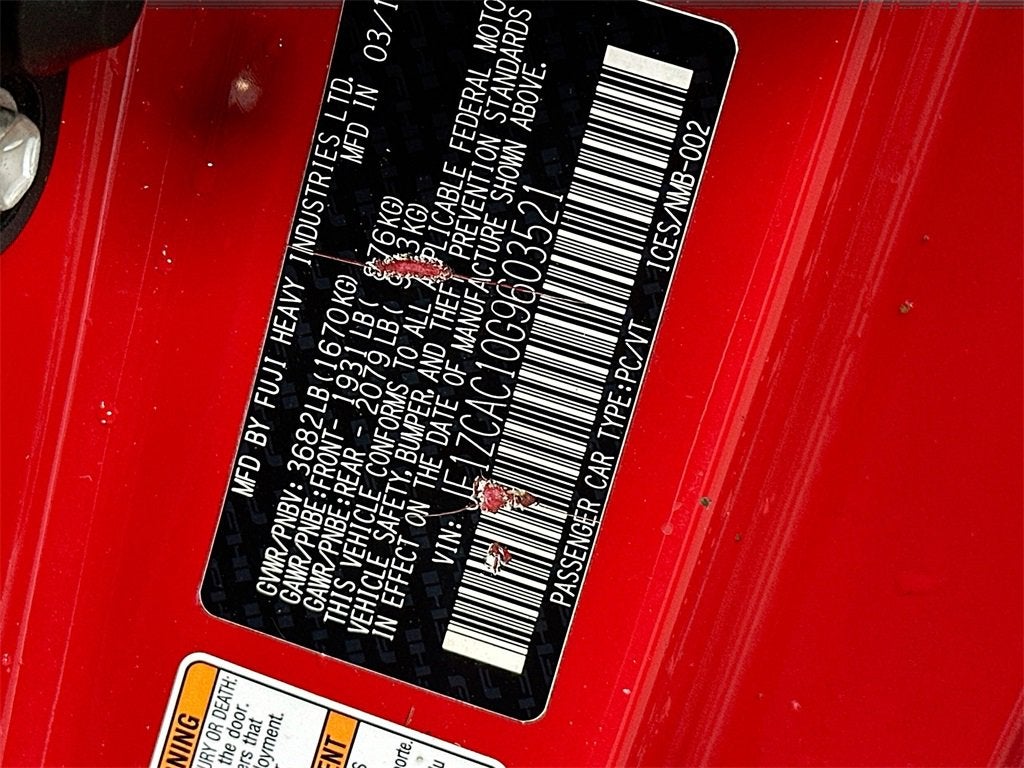 2016 Subaru BRZ Limited