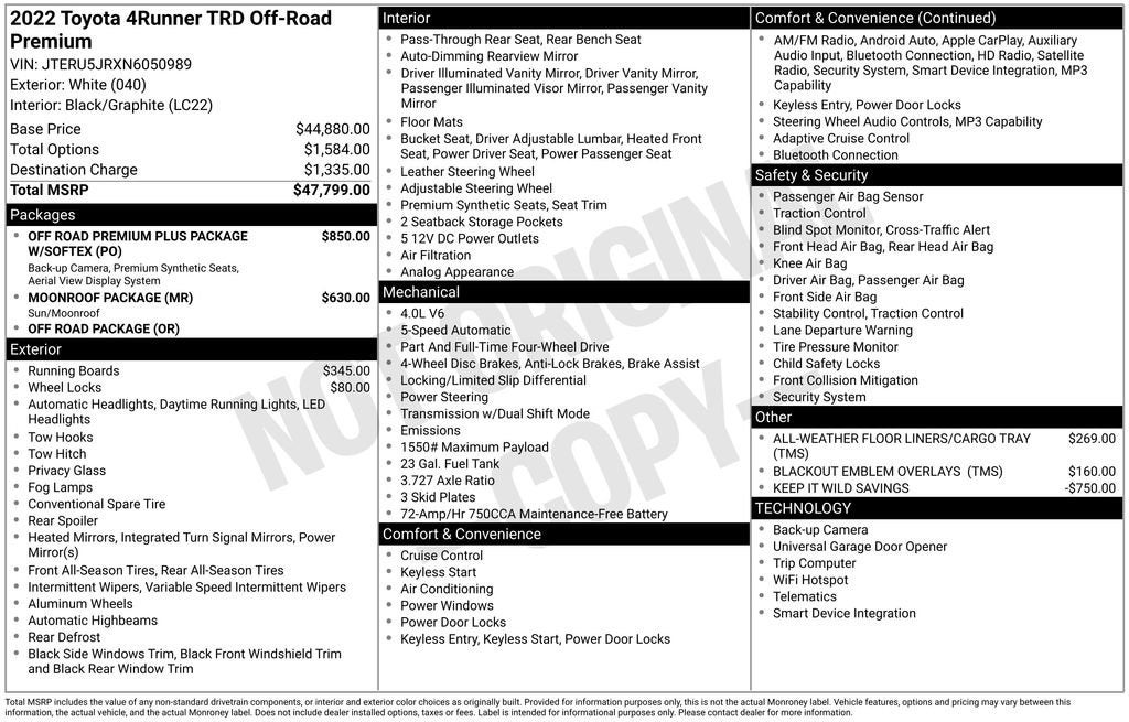 2022 Toyota 4Runner TRD Off Road Premium
