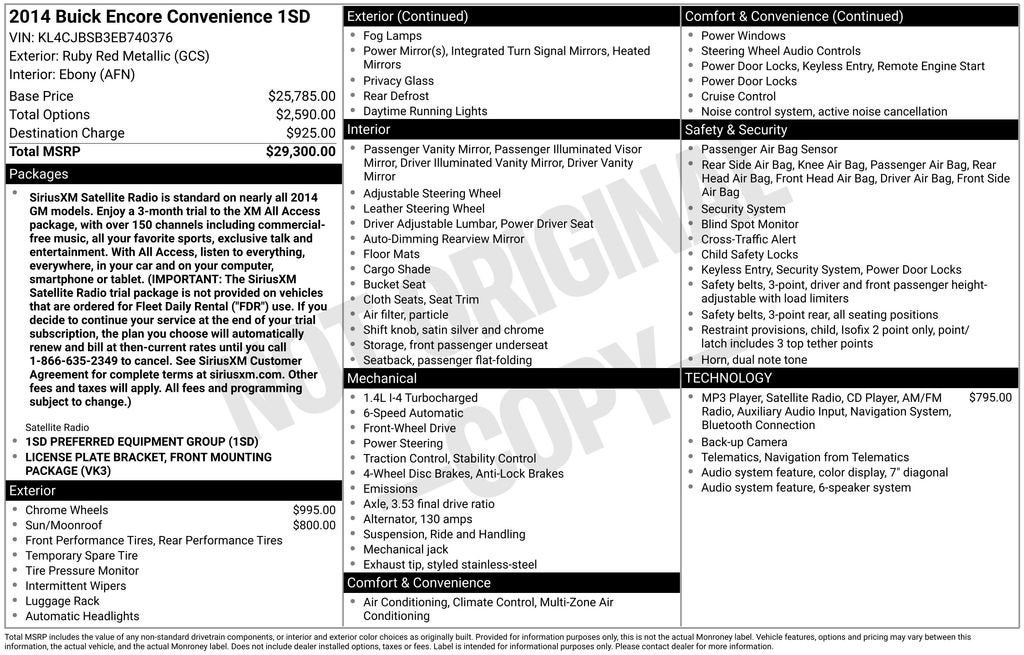 2014 Buick Encore Convenience