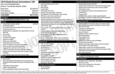 2016 Buick Encore Convenience