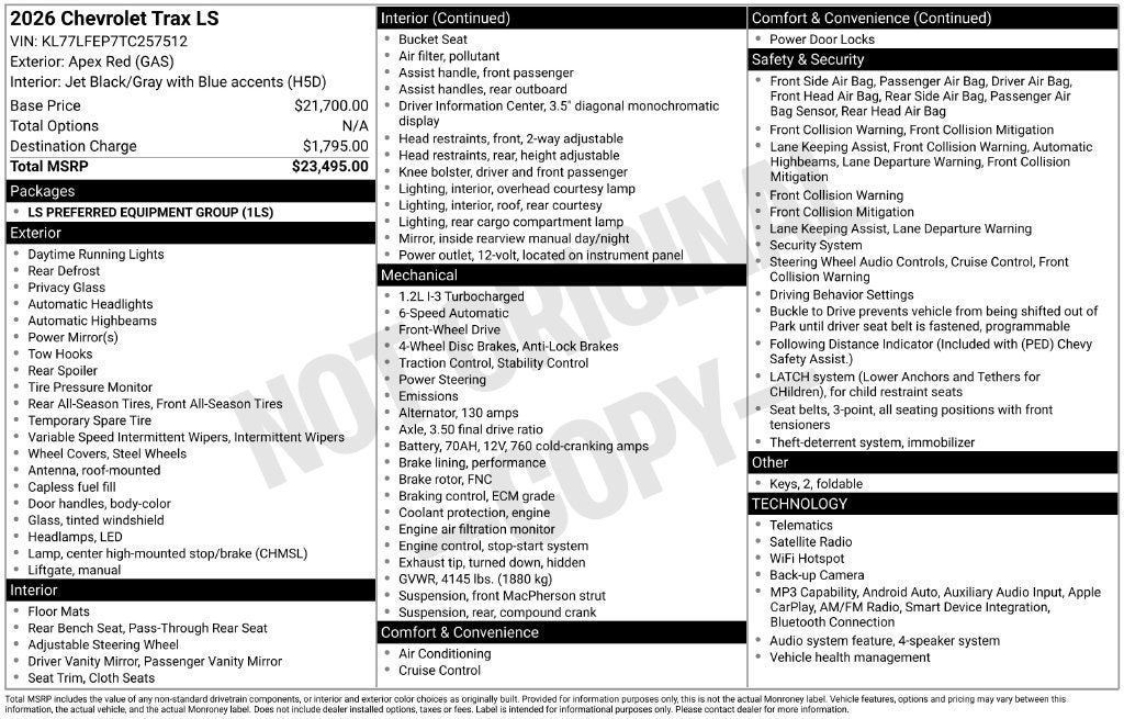 2026 Chevrolet Trax LS
