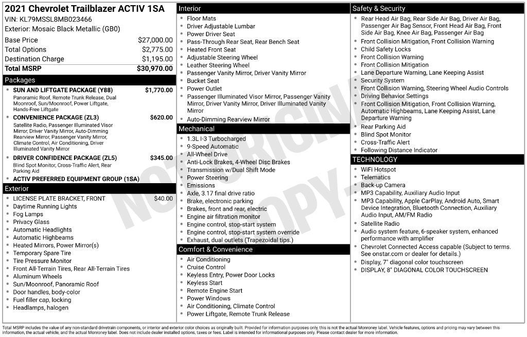 2021 Chevrolet Trailblazer ACTIV