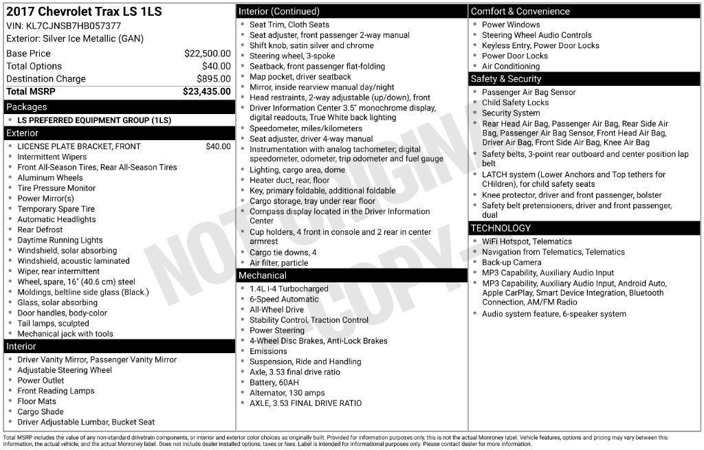 2017 Chevrolet Trax LS