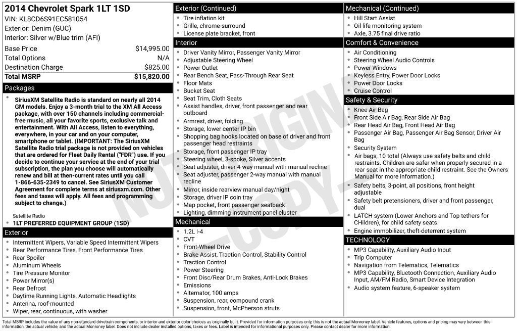 2014 Chevrolet Spark LT