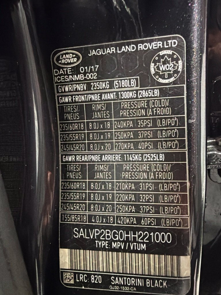 2017 Land Rover Range Rover Evoque SE